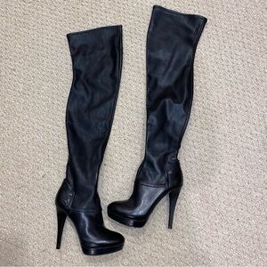 GUESS black thigh high stiletto Women's Boots Size 7.5
